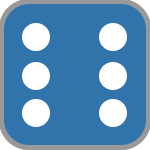 Qwixx dobbelsteen blauw: 6